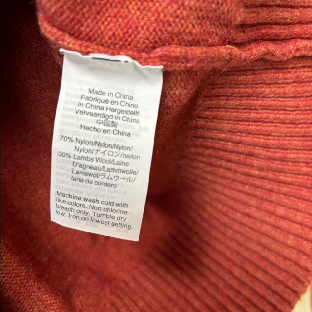 J Crew Mercantile Burnt Orange Wool Blend Sweater Size Large